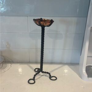 Copper & Iron Twisted Metal Candle Holder
